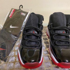 New Jordan 11 Retro (Bred) + Free Socks